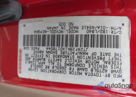 1999 Toyota Camry Xle V6 из США, поврежденный, VIN JT2BF28K1X0178544